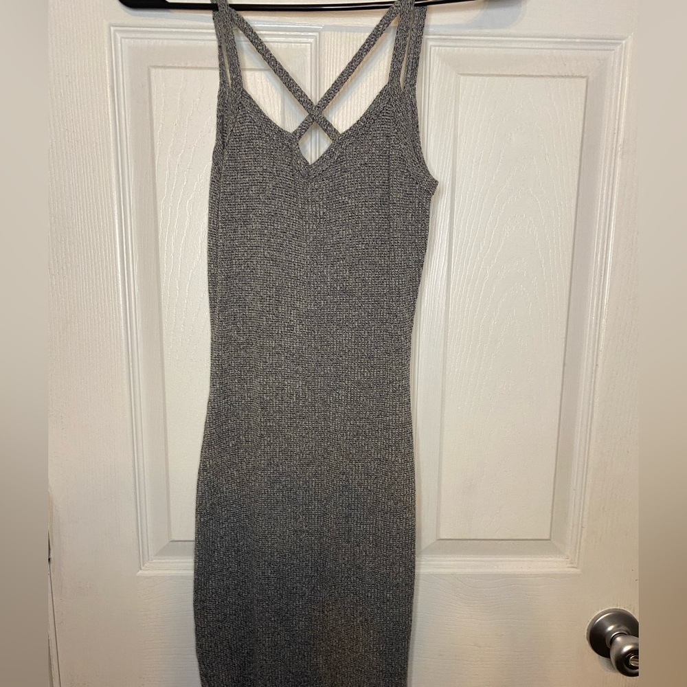 Midi women’s grey knit dress